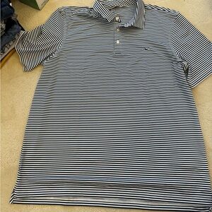 Vineyard Vines Black & White Stripe NEW XL Polo Moisture Wicking